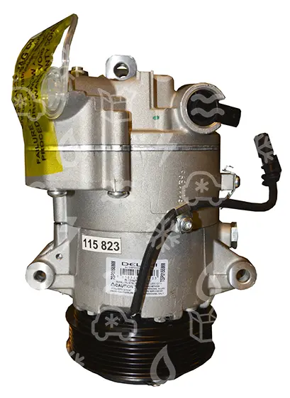 kompresor GM DELPHI CVC, řemenice 110 mm - PV6 12V, OEM 13346493, 13378497, 1618427, 39072512